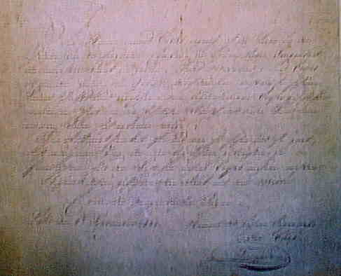 Unterer Bereich und Text des Schreiben des Lahrer Jägercorps von 1832