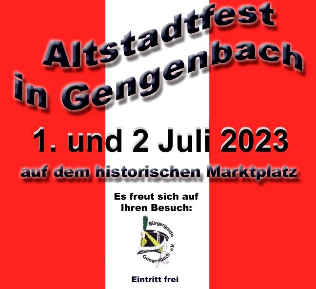 Bürgergarde Gengenbach - Plakat - Altstadtfest 2023 - Vorphase
