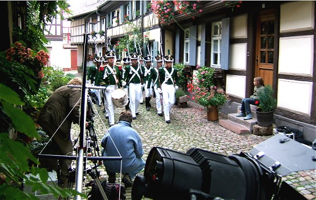 Bürgergarde Gengenbach - Der Schützenzug bei Filmaufnahmen