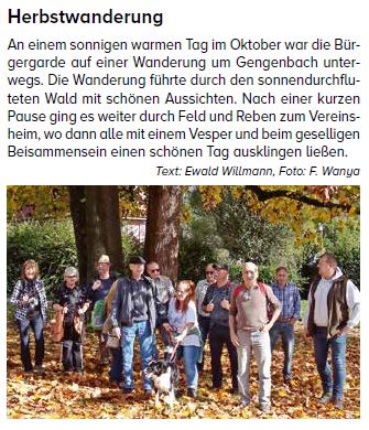 Bürgergarde Gengenbach - Herbstwanderung 2022