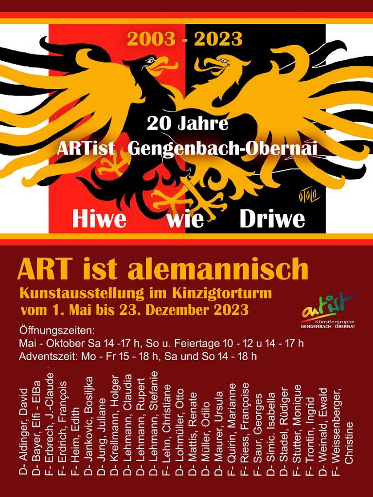 Bürgergarde Gengenbach - Plakat zur Sonderausstellung ART ist allemannisch 2023